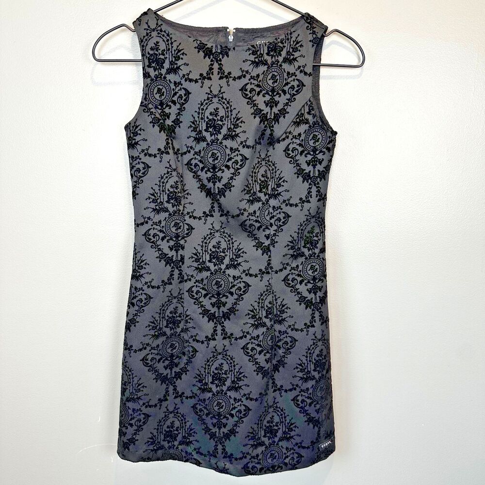 GUESS Black Embossed Velvet Short Holiday Dress Girls Size 12